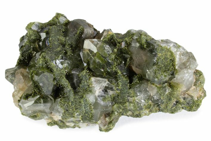 Quartz Crystals on Pistachio-Green Epidote - Turkey #371791